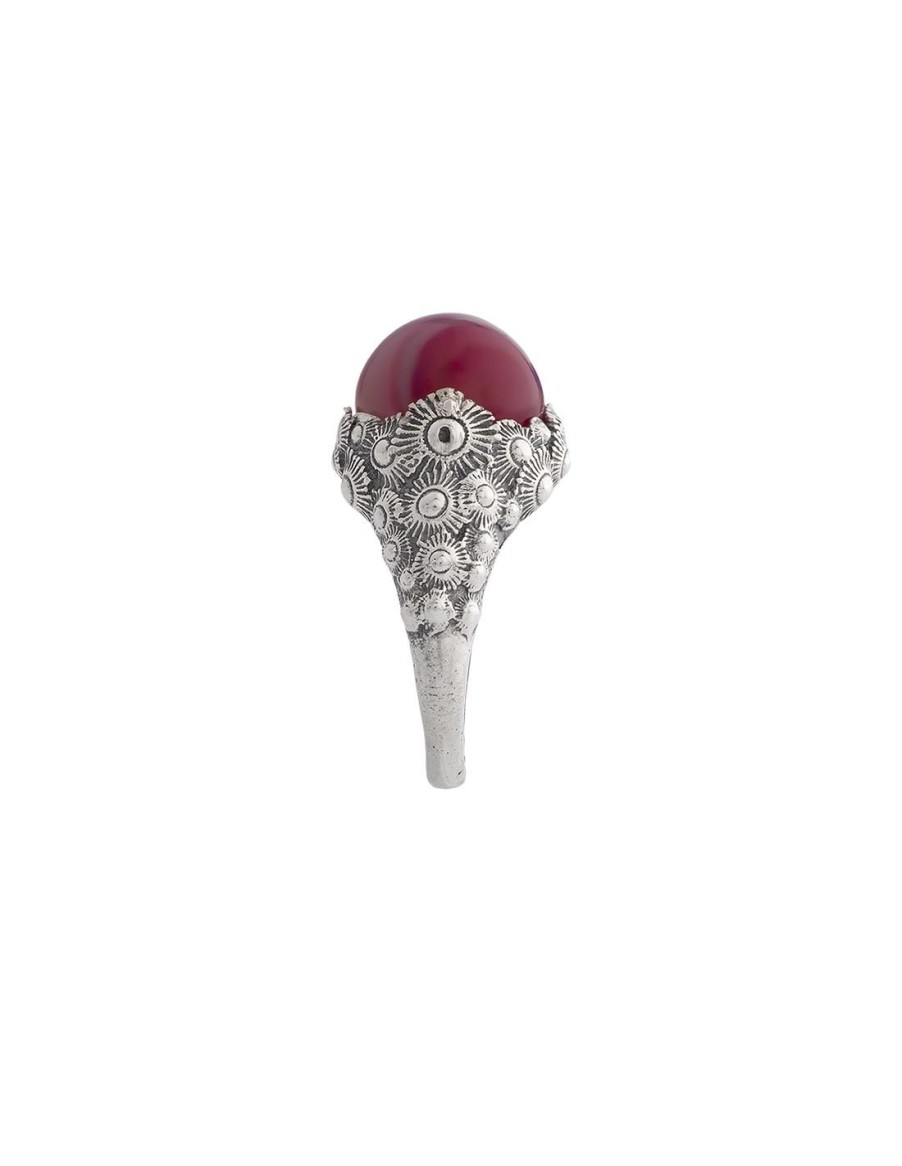 Gioielli Spadafora Gioielli | Anello Soldanella Cabochon Rosso