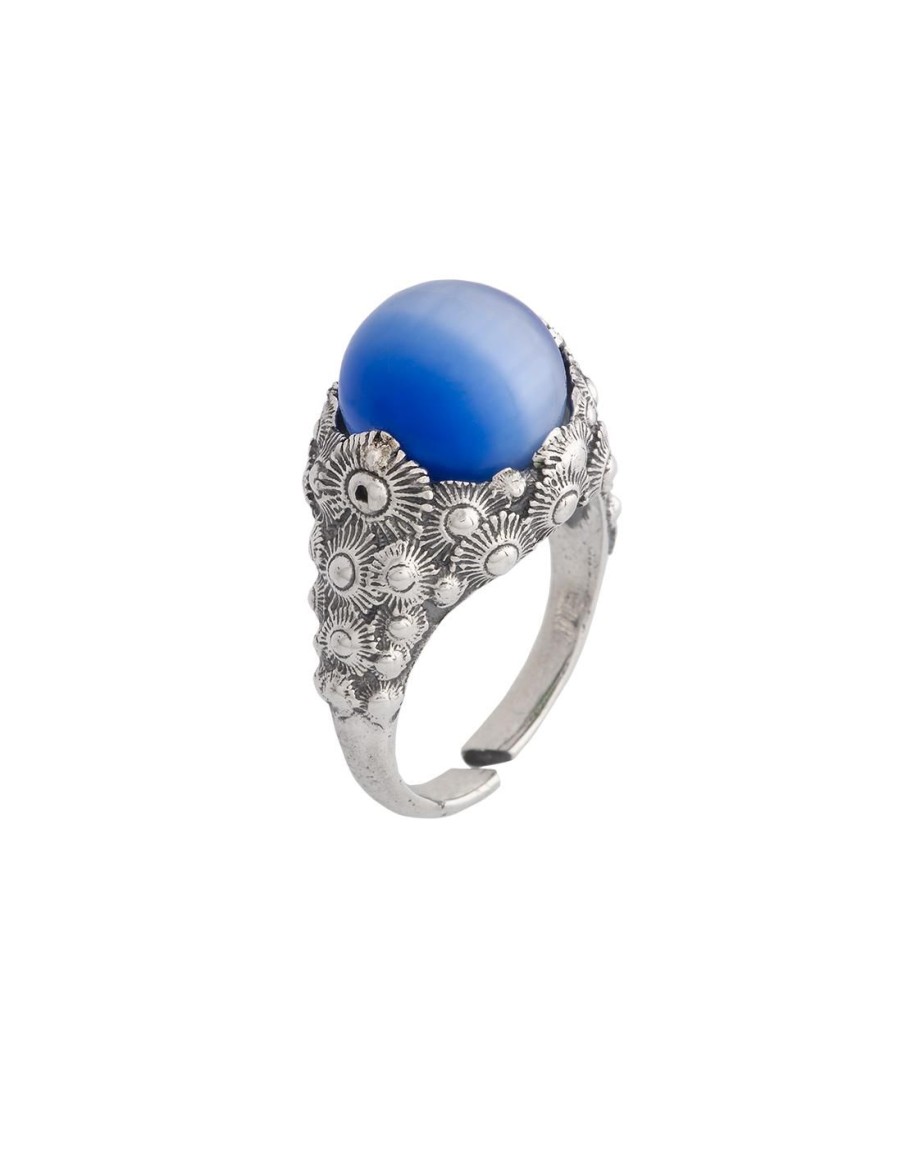 Gioielli Spadafora Gioielli | Anello Soldanella Cabochon Blu