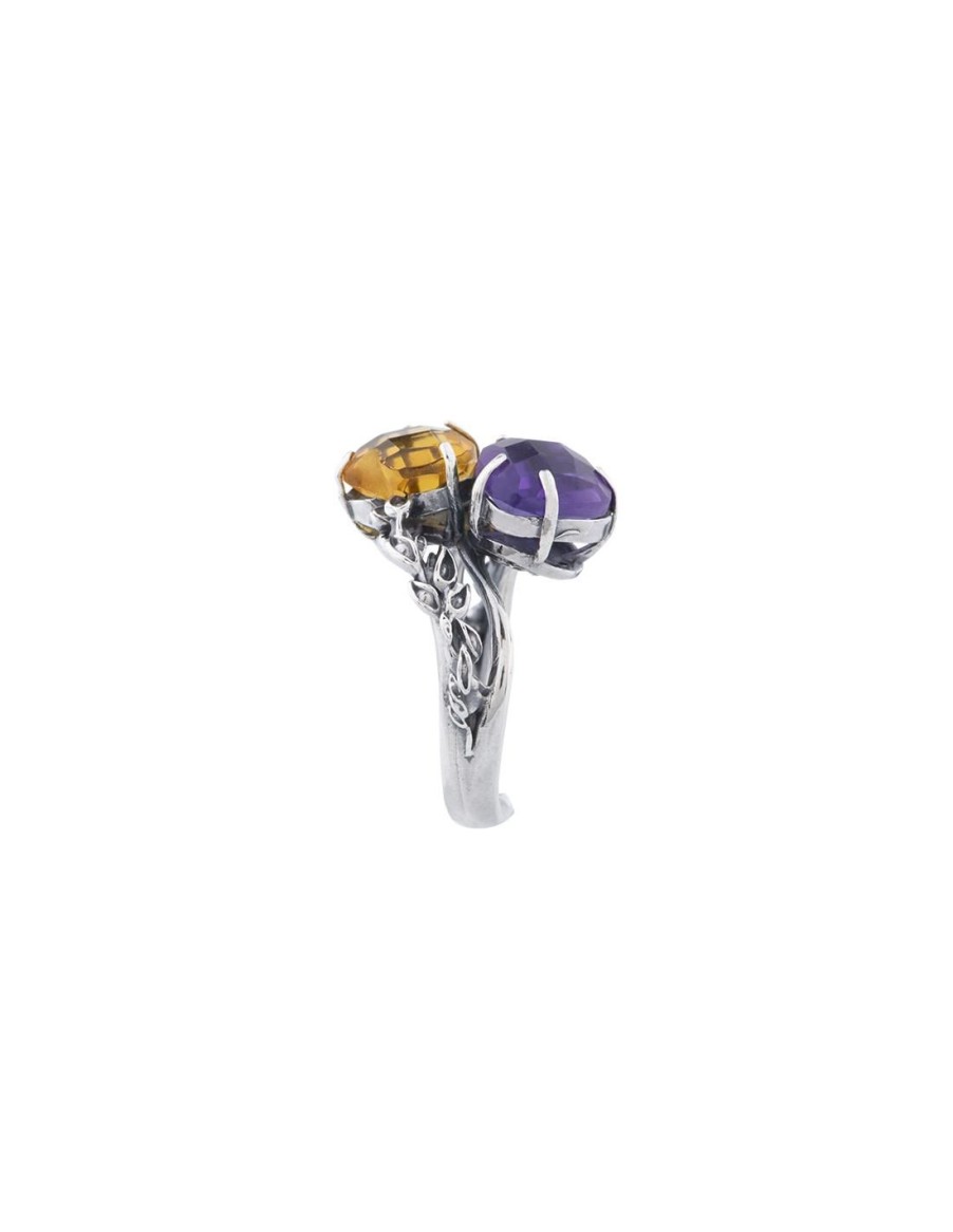 Gioielli Spadafora Gioielli | Anello Passion Couple Viola E Giallo