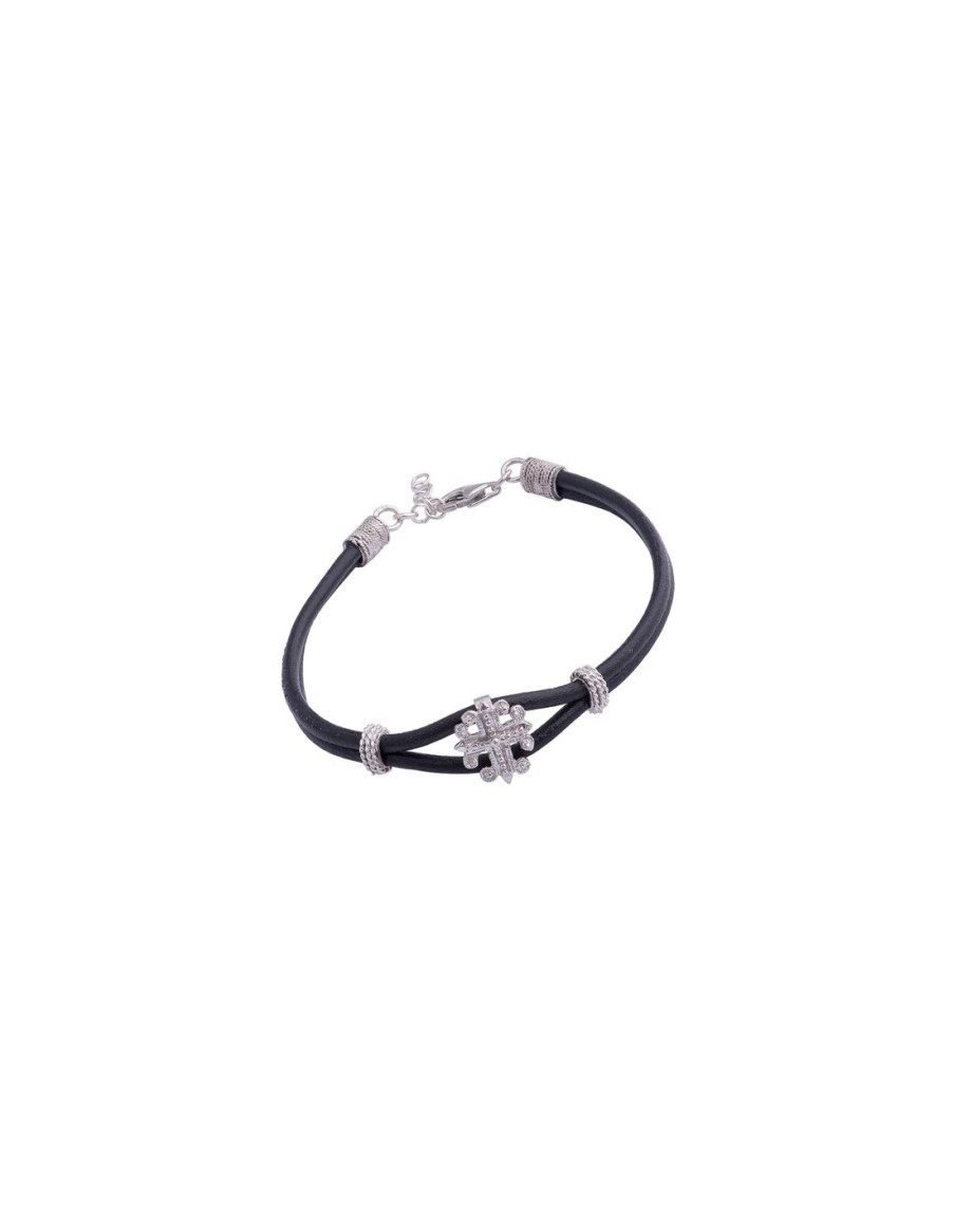 Gioielli Spadafora Gioielli | Bracciale Croce Excalibur Nero