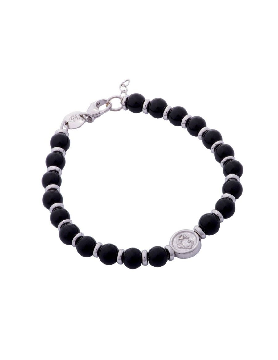 Gioielli Spadafora Gioielli | Bracciale Drago Medal Agate Argento