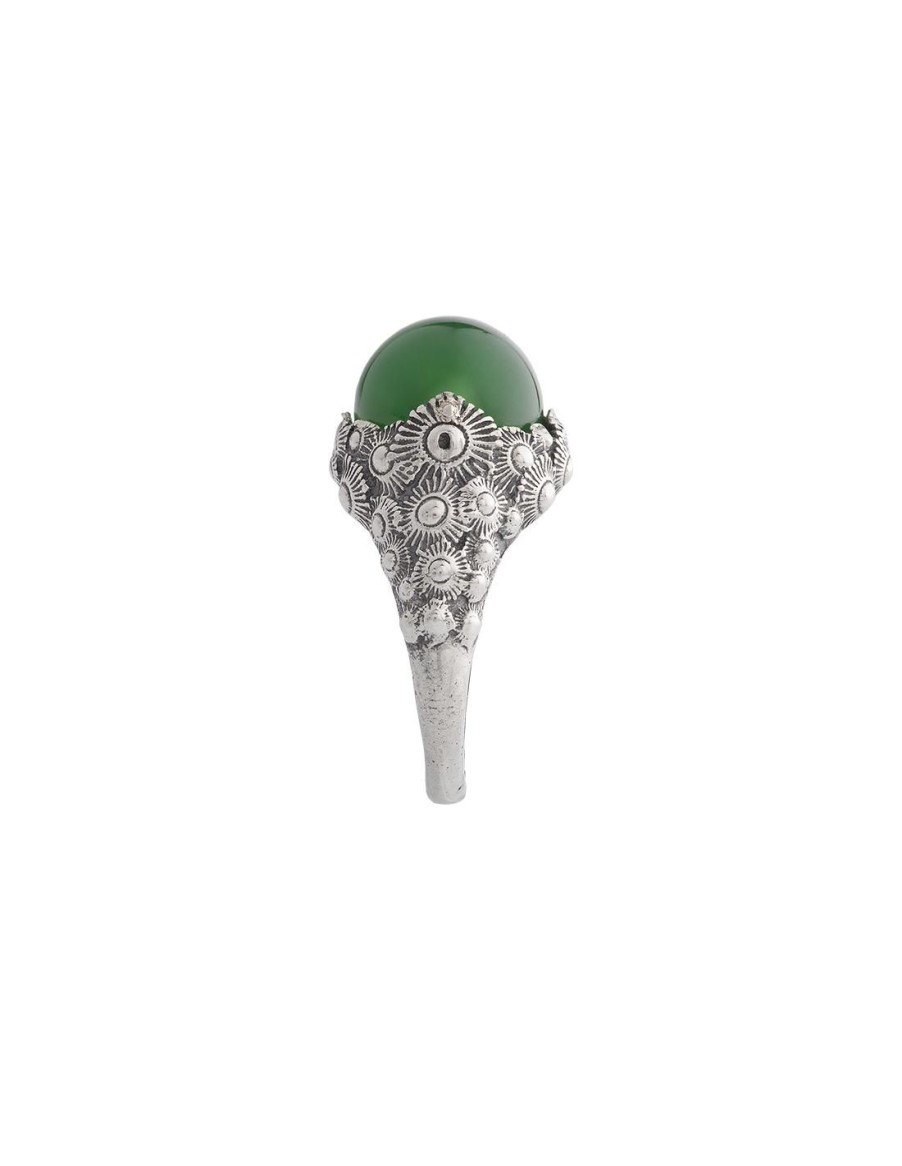 Gioielli Spadafora Gioielli | Anello Soldanella Cabochon Verde